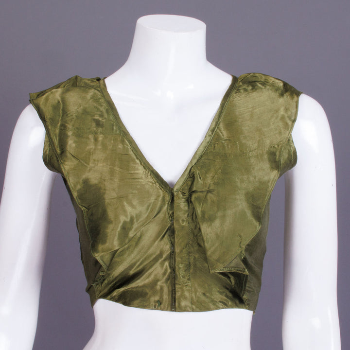 Green Handcrafted Modal Silk Blouse