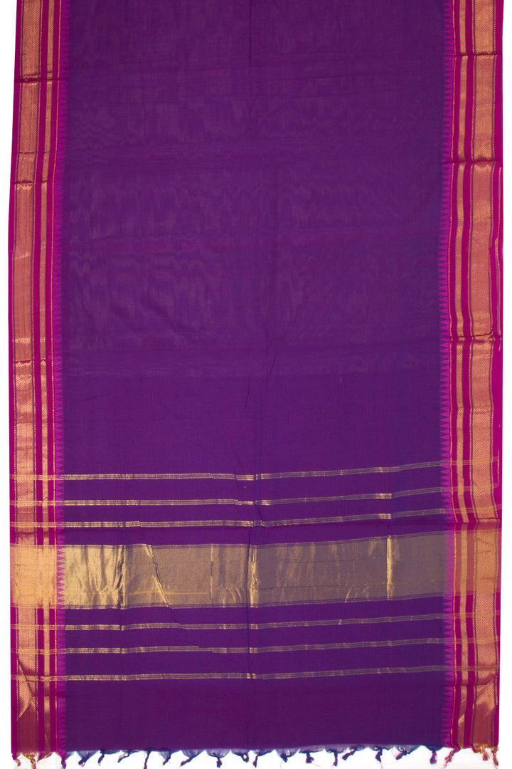 Purple Handwoven Kanchi Cotton Saree 10068480 - Avishya