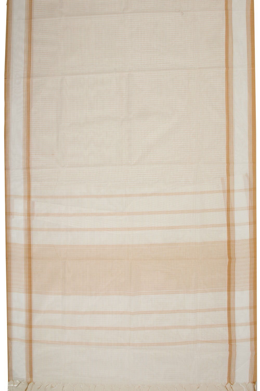 White Handwoven Kanchi Cotton Saree 10068493 - Avishya