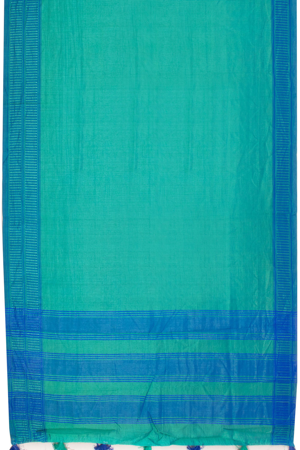 Green And Blue Dual Tone Bamboo Silk Saree 10068782