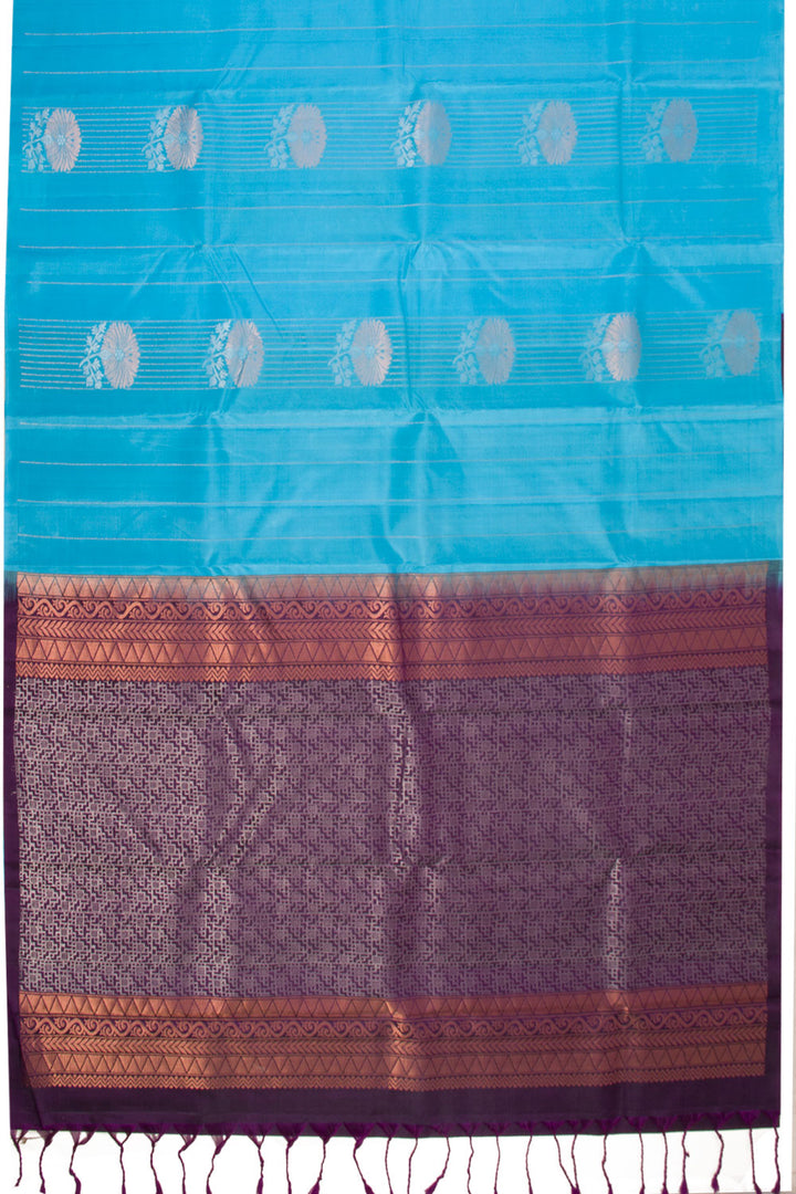 Ananda Blue Handloom Kanjivaram Silk Saree 10069114