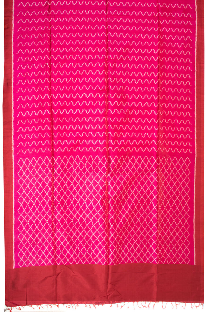 Bright Pink Handloom Odisha Mulberry Silk Saree