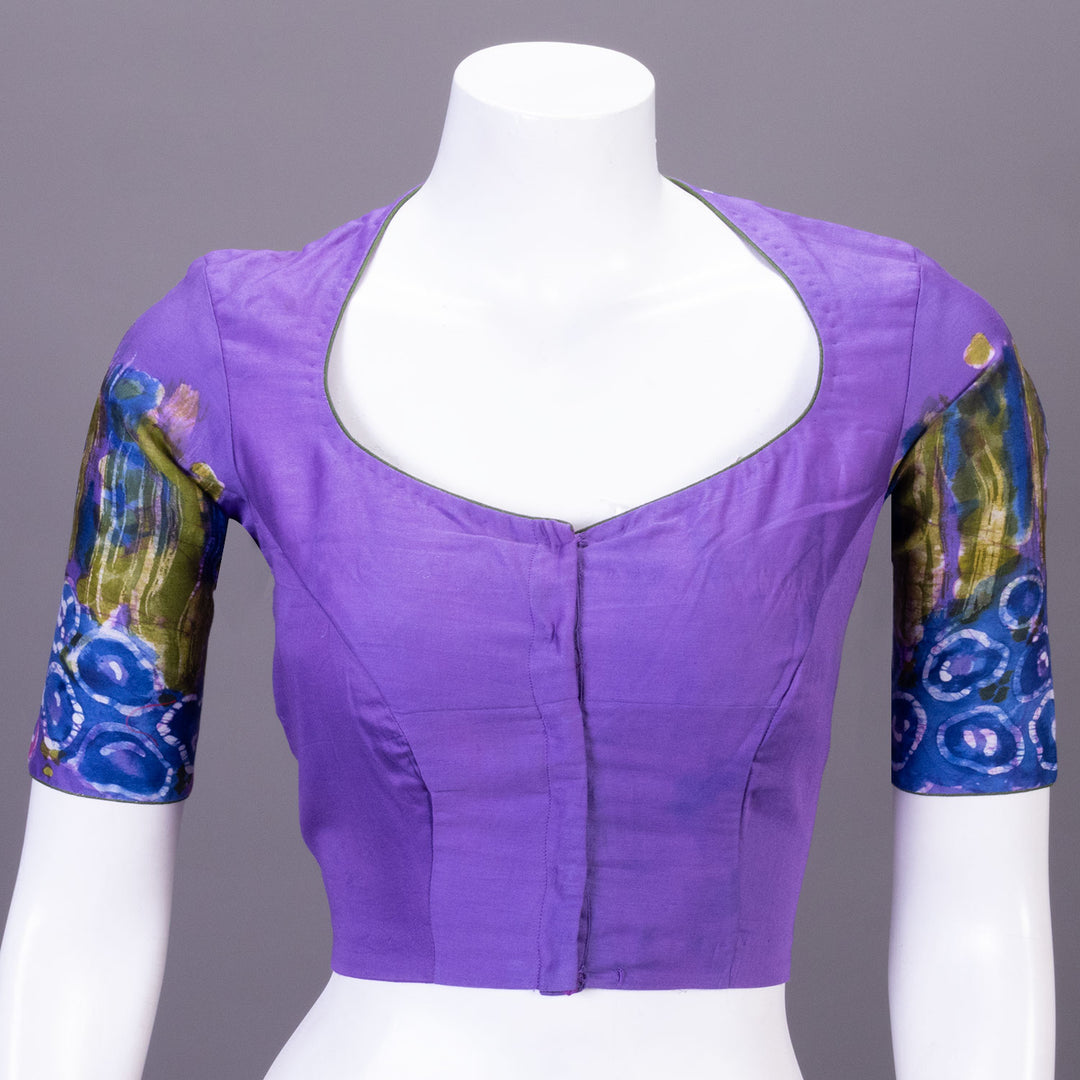 Purple Batik Hand Painted Cotton Blouse