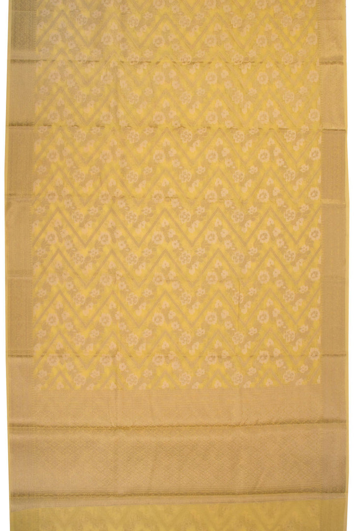 Tan Yellow Handloom Banarasi Silk Cotton Saree 10070502