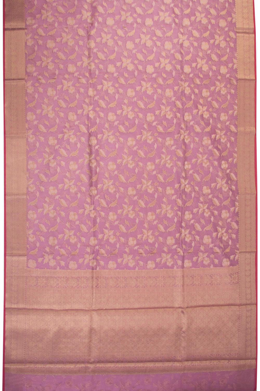 Lavender Handloom Banarasi Silk Cotton Saree 10070503