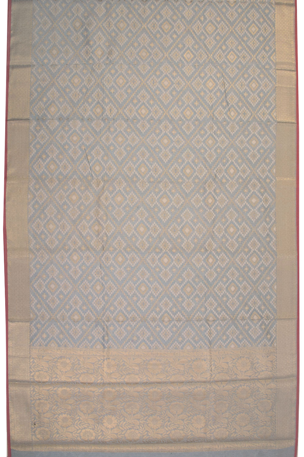 Flint Grey Handloom Banarasi Silk Cotton Saree 10070505
