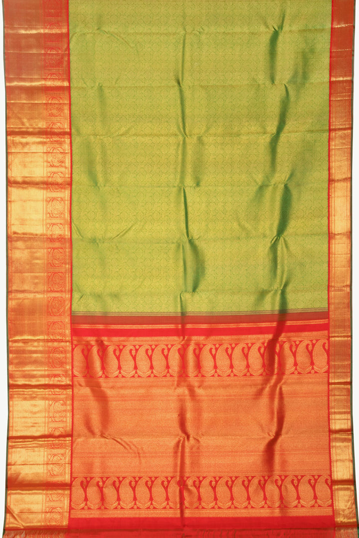 Green Bridal Korvai Kanjivaram Silk Saree 10070589 - Avishya