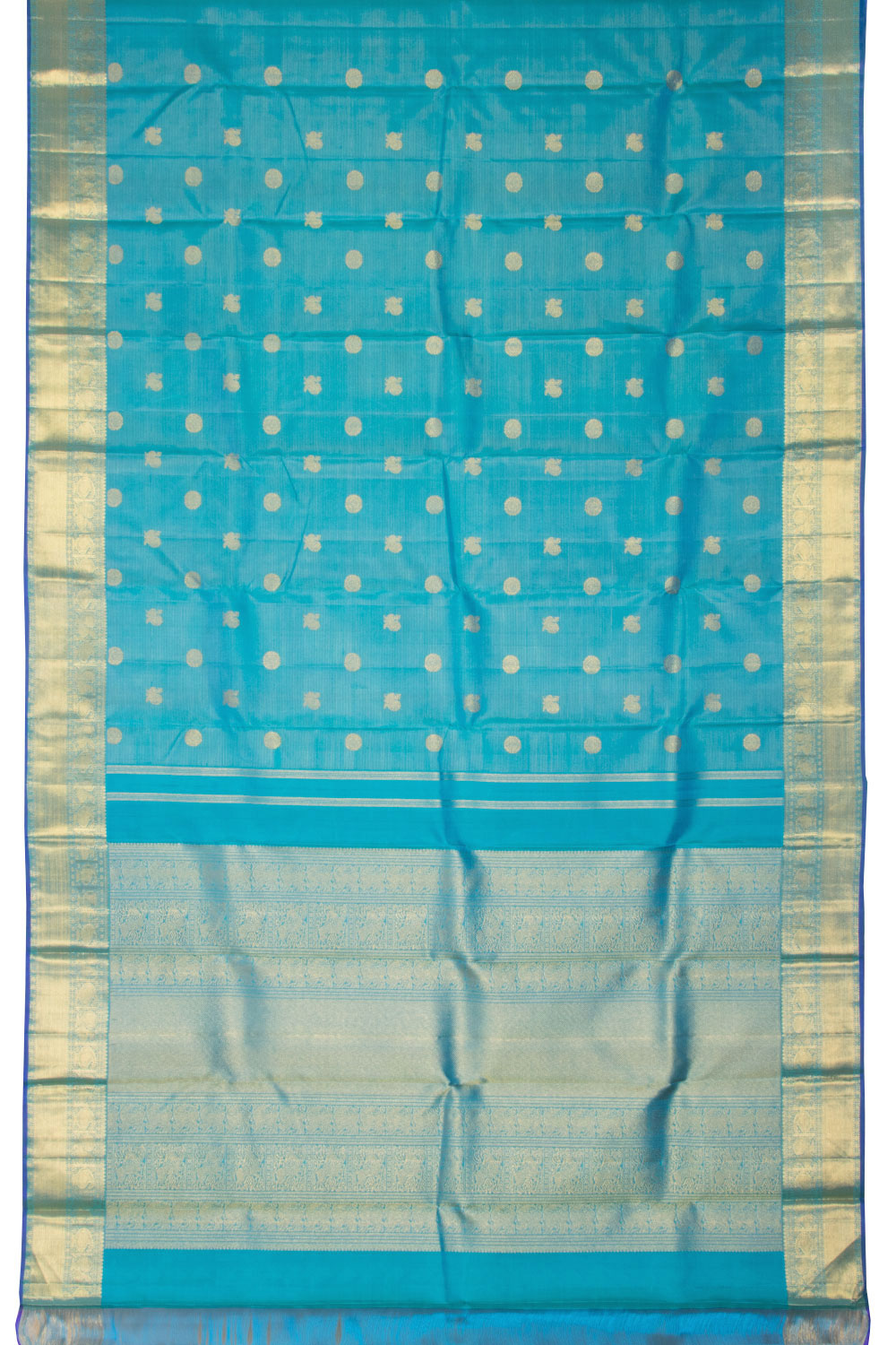 Blue Bridal Vaira Oosi Kanjivaram Silk Saree 10070598