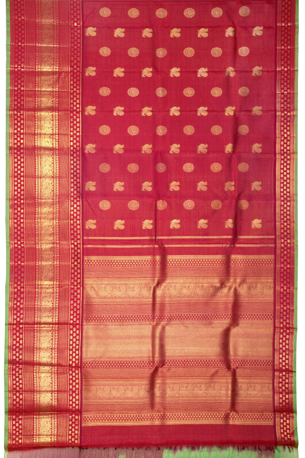 Maroon Bridal  Kanjivaram Silk Saree 10070594 - Avishya