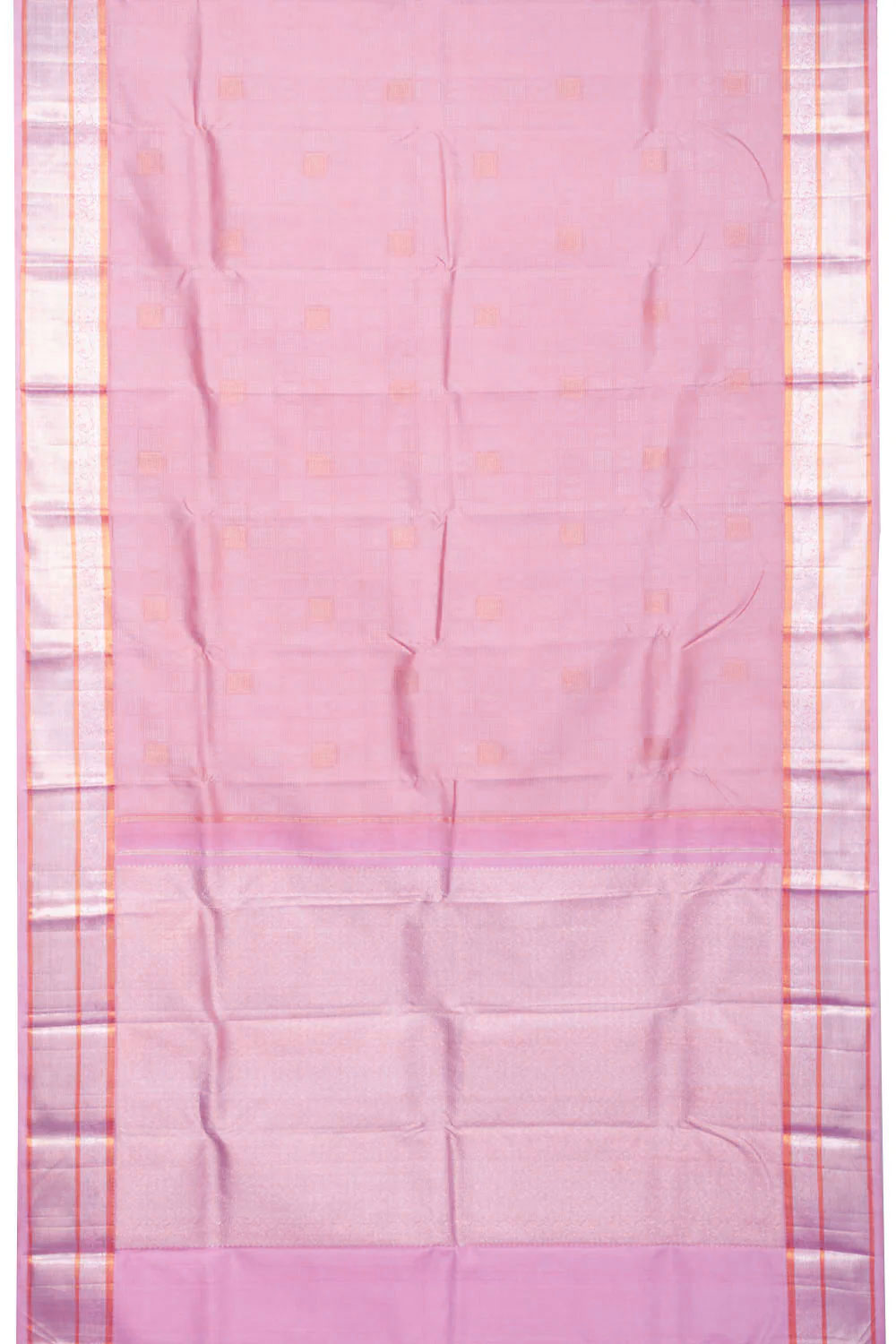 Pink Handloom Jacquard Kanjivaram Silk Saree 10070654