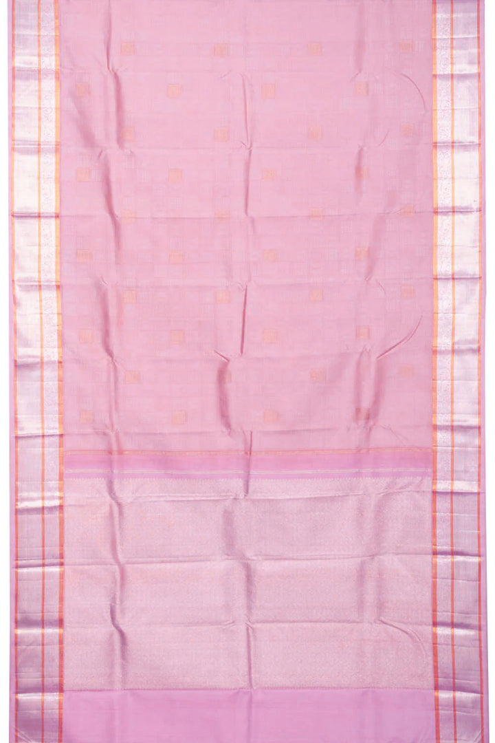 Pink Handloom Jacquard Kanjivaram Silk Saree 10070654