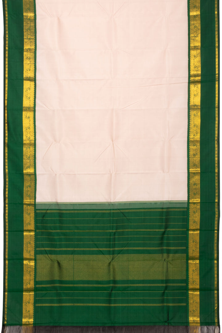 Off White Korvai Kanjivaram Silk Saree