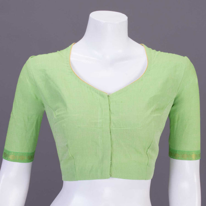 Green Aari Embroidered Mangalgiri Cotton Blouse