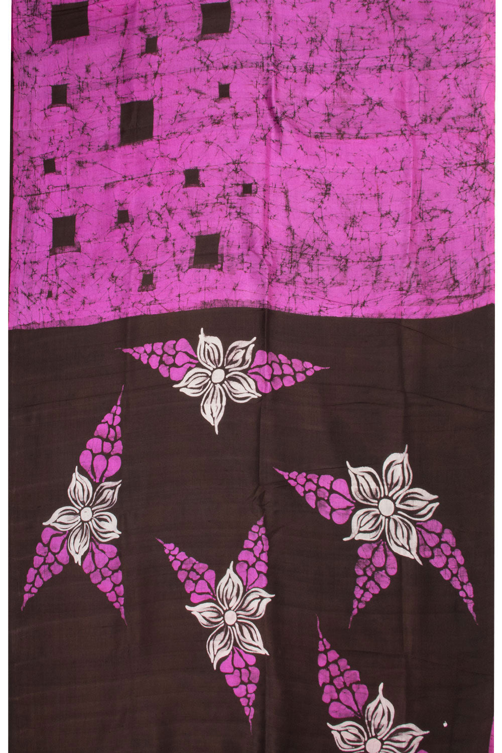 Pink Batik Tussar Silk Saree