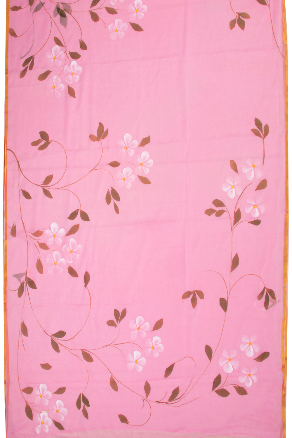 Pink Hand Painted Chiffon Saree 10070958