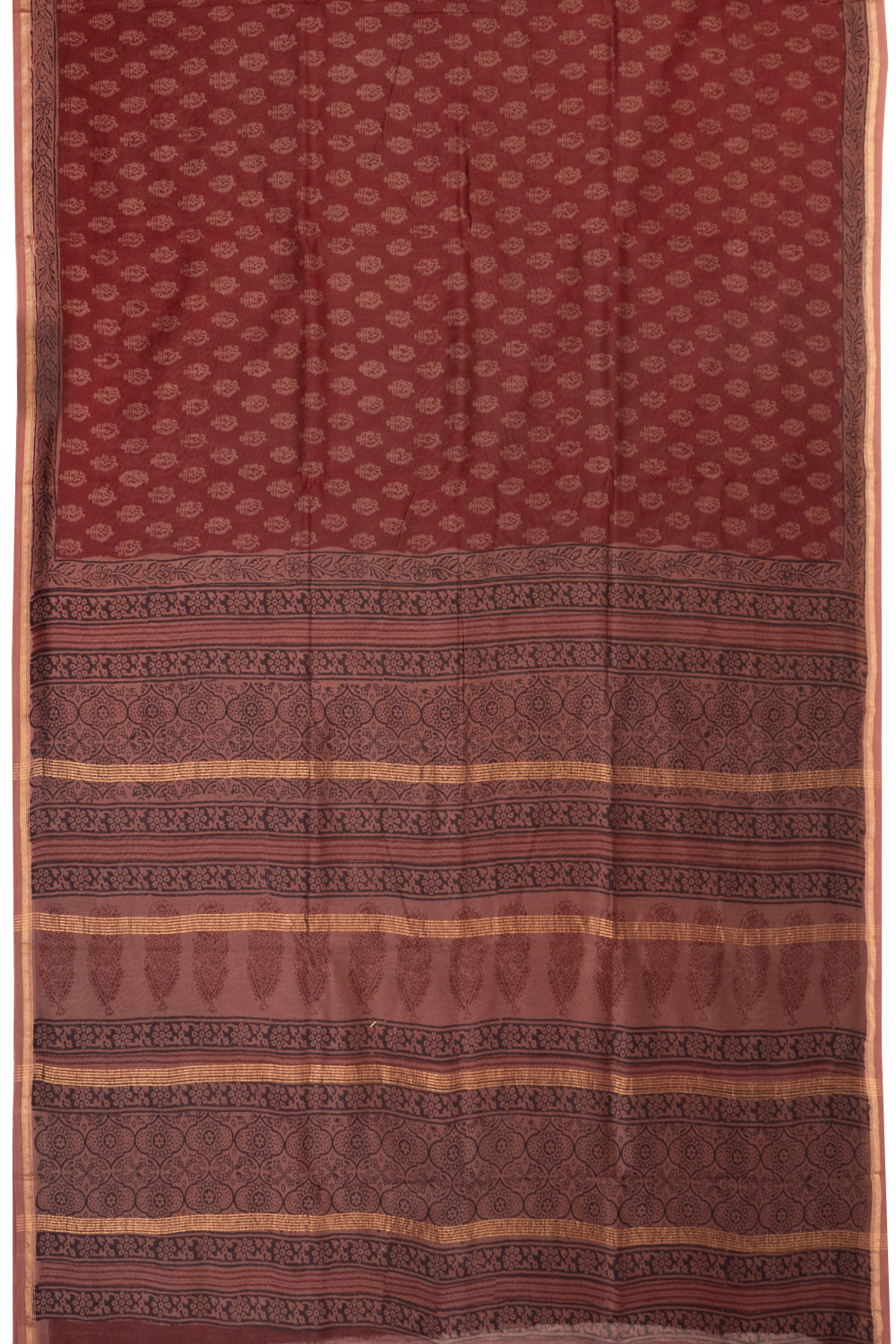 Brown Bagh Printed Silk Cotton Saree 10071004 - Avishya