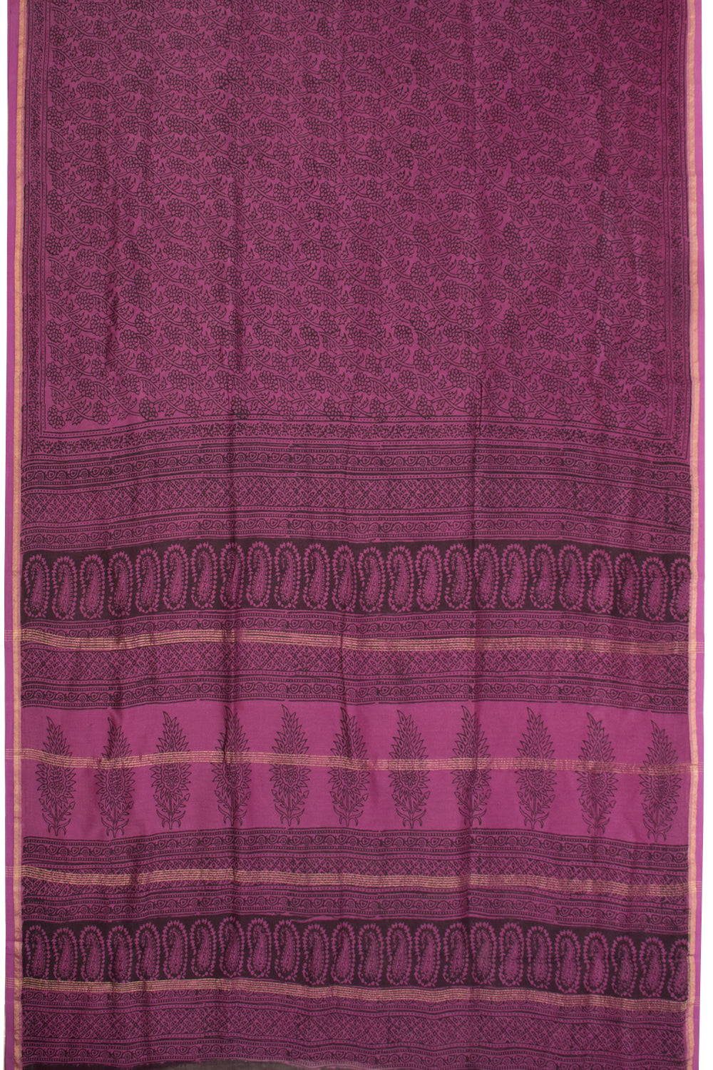 Purple Bagh Printed Silk Cotton Saree 10071012 - Avishya