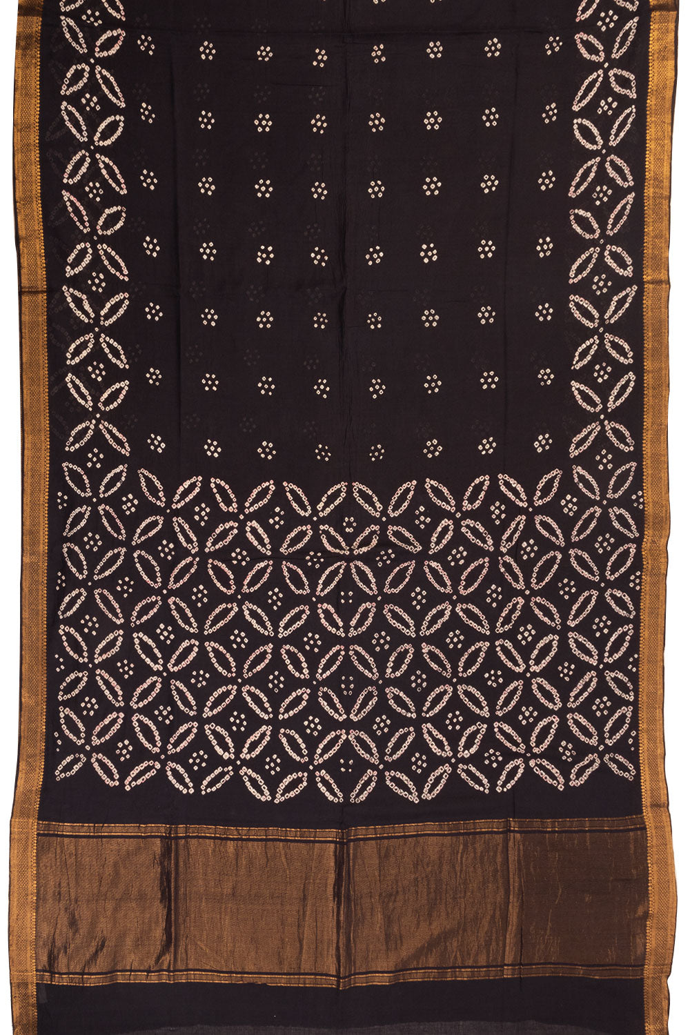 Black Bandhani Mangalgiri Cotton Saree