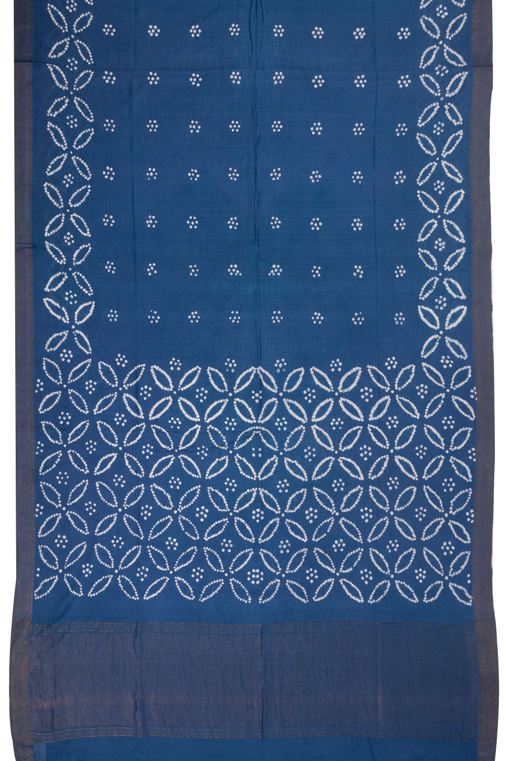 Blue Bandhani Mangalgiri Cotton Saree