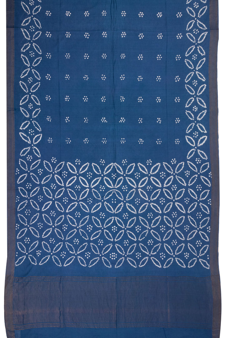 Blue Bandhani Mangalgiri Cotton Saree