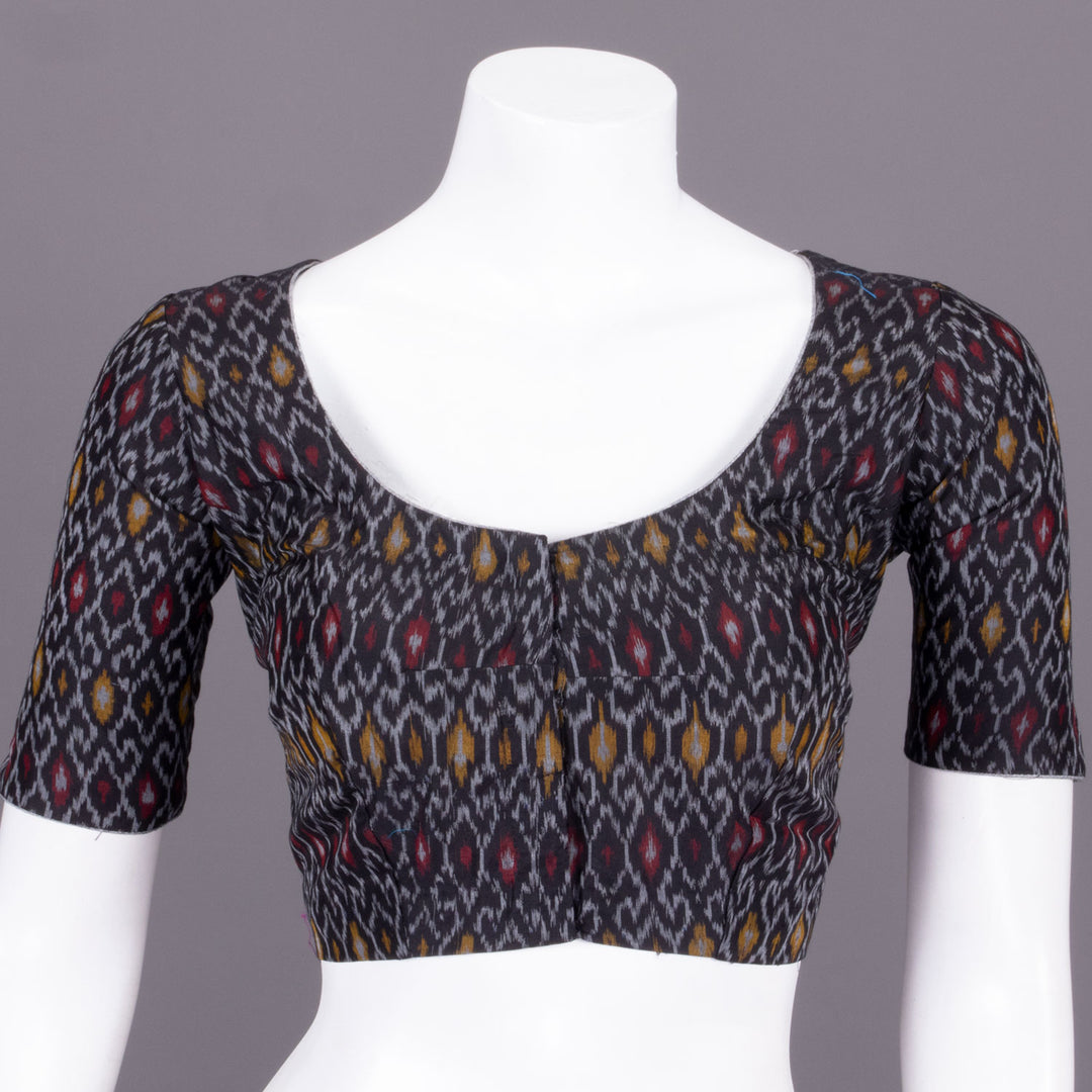 Black Ikat Silk Cotton Blouse