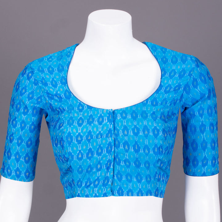 Blue Ikat Silk Cotton Blouse