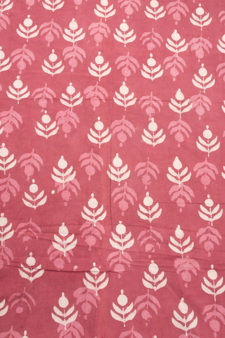 Pink Dabu Printed Cotton Salwar Suit Material