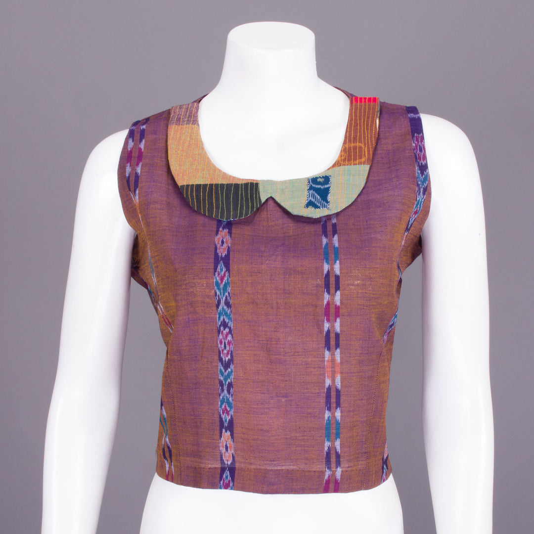 Purple Handcrafted Odisha Ikat Crop Top