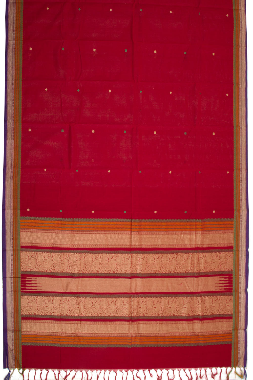 Red Handloom Kanchi Cotton Saree 