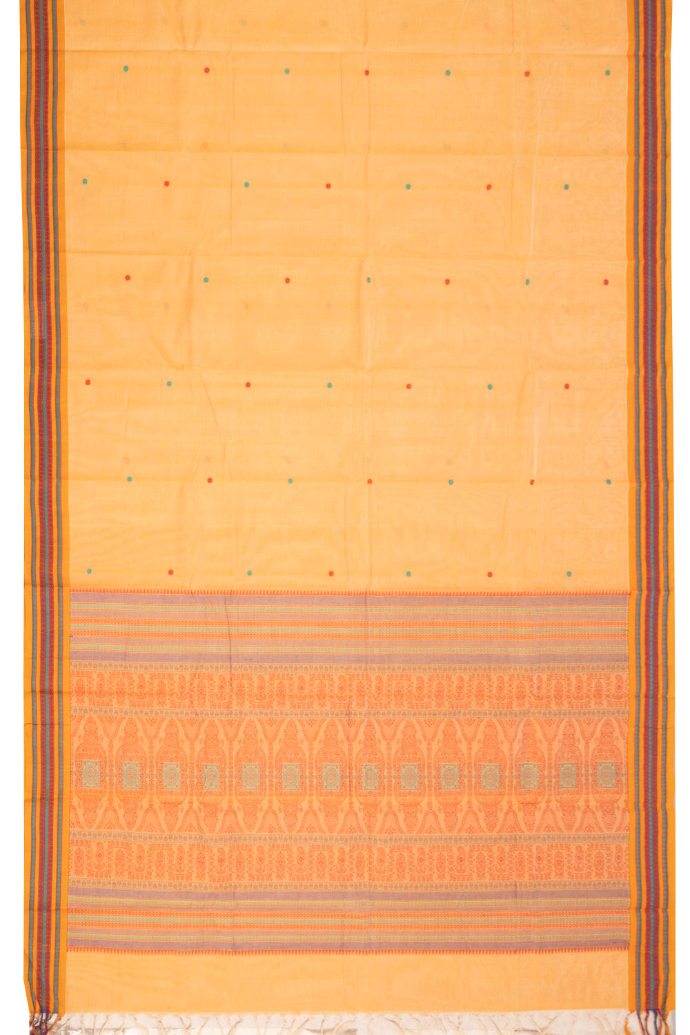 Orange Handloom Kanchi Cotton Saree