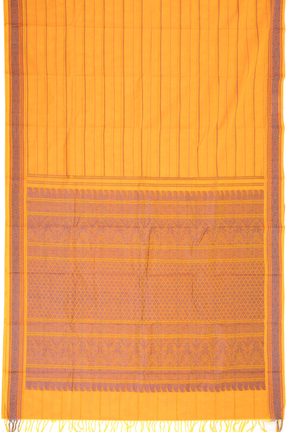 Orange Handloom Kanchi Cotton Saree