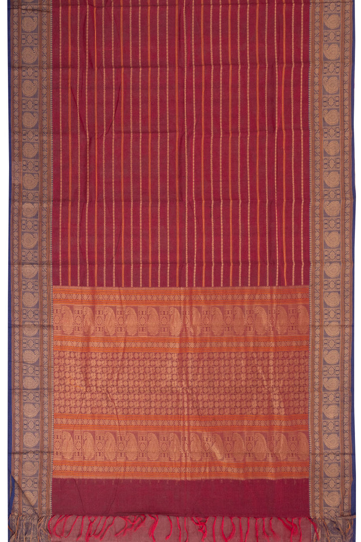 Maroon Handloom Kanchi Cotton Saree