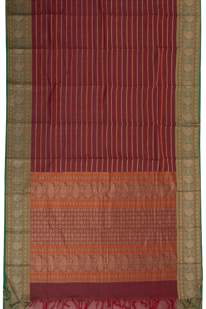 Maroon Handloom Kanchi Cotton Saree 