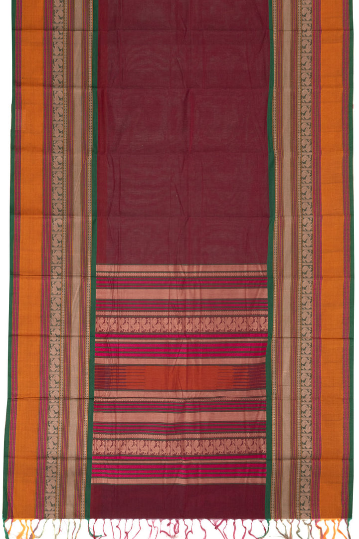 Maroon Handloom Kanchi Cotton Saree