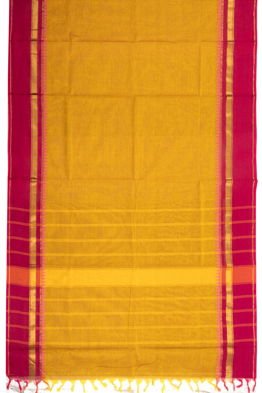 Yellow  Handloom Kanchi Cotton Saree