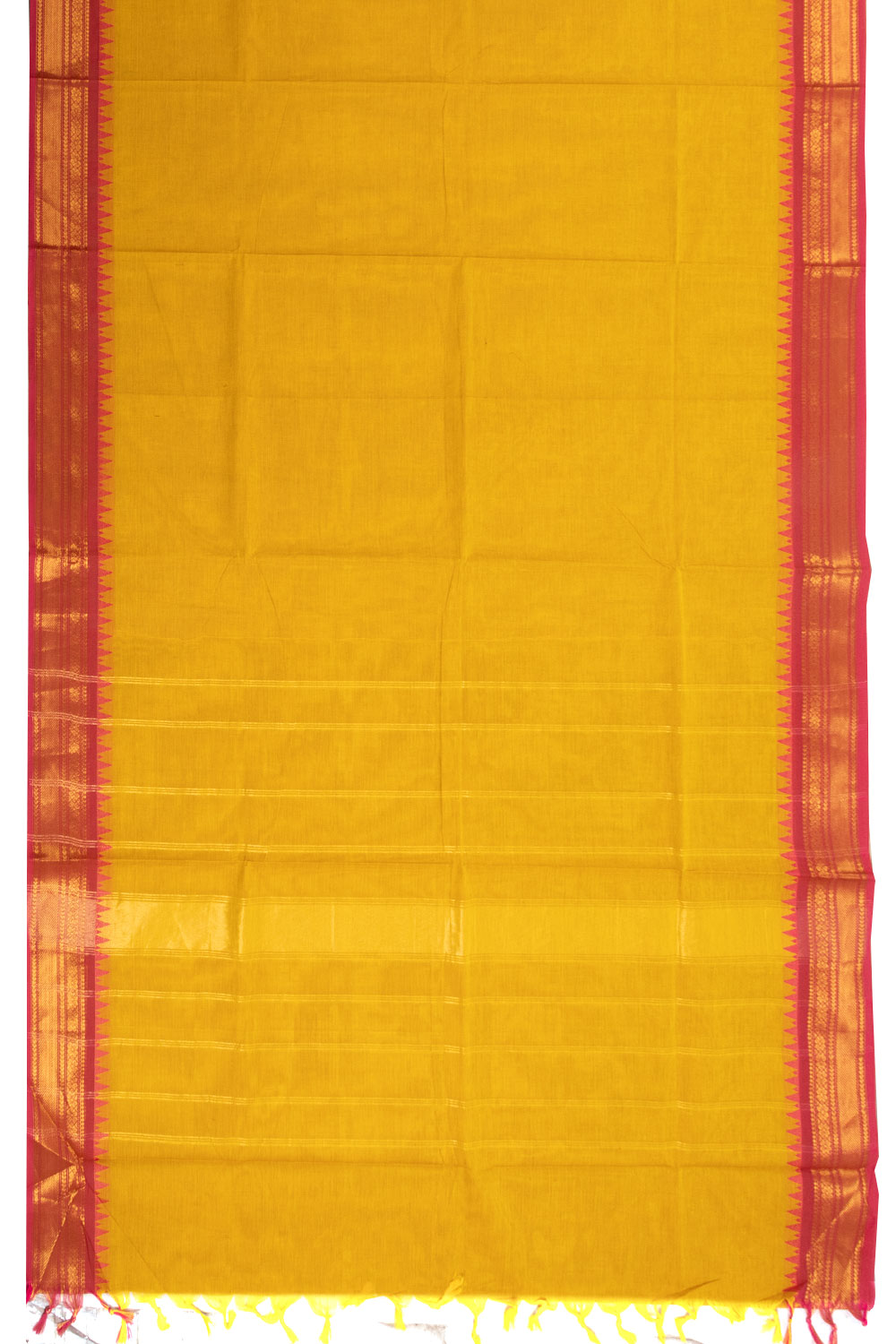 Yellow Handloom Kanchi Cotton Saree