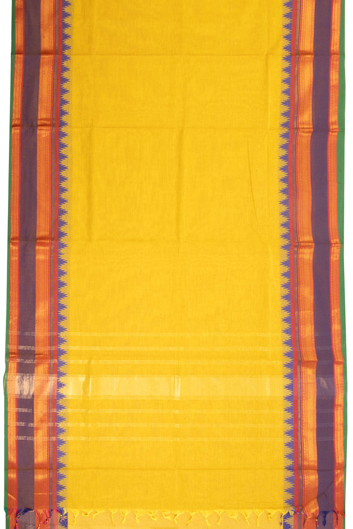 Yellow Handloom Kanchi Cotton Saree