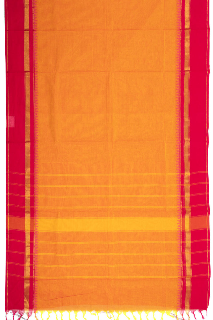 Orange Handloom Kanchi Cotton Saree