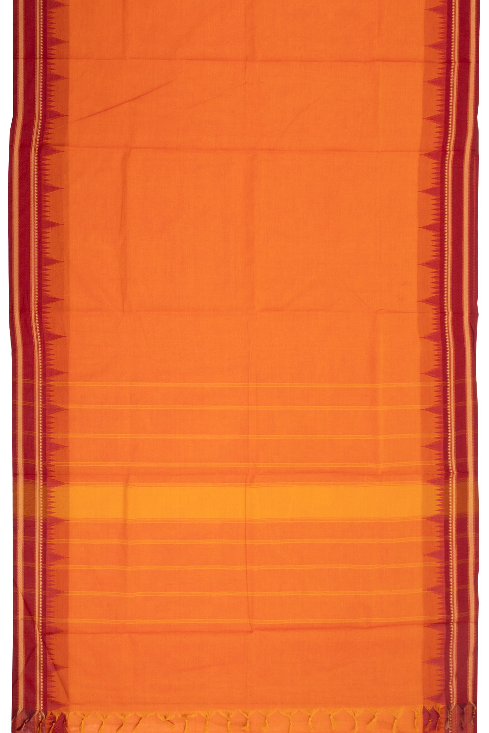 Orange Handloom Kanchi Cotton Saree