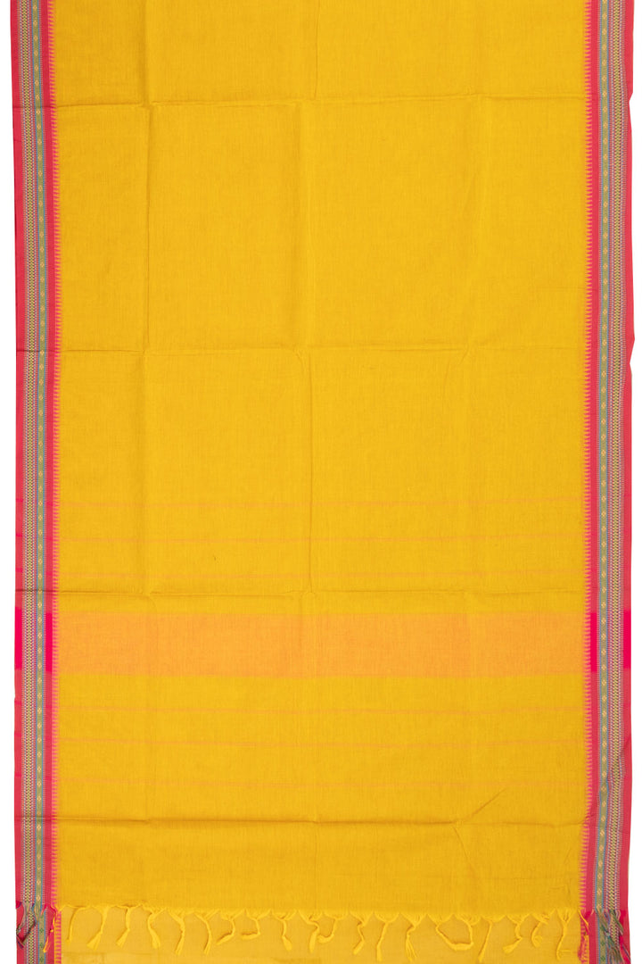 Yellow Handloom Kanchi Cotton Saree