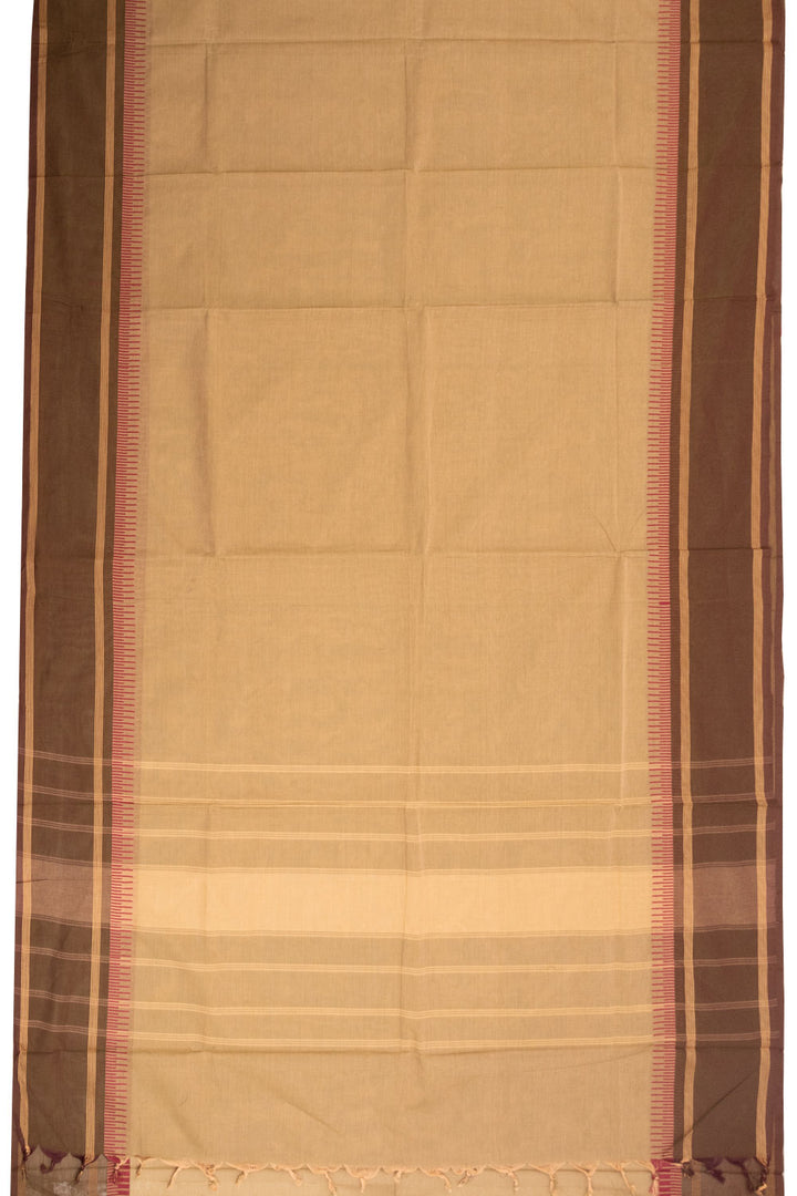 Brown Handloom Kanchi Cotton Saree 