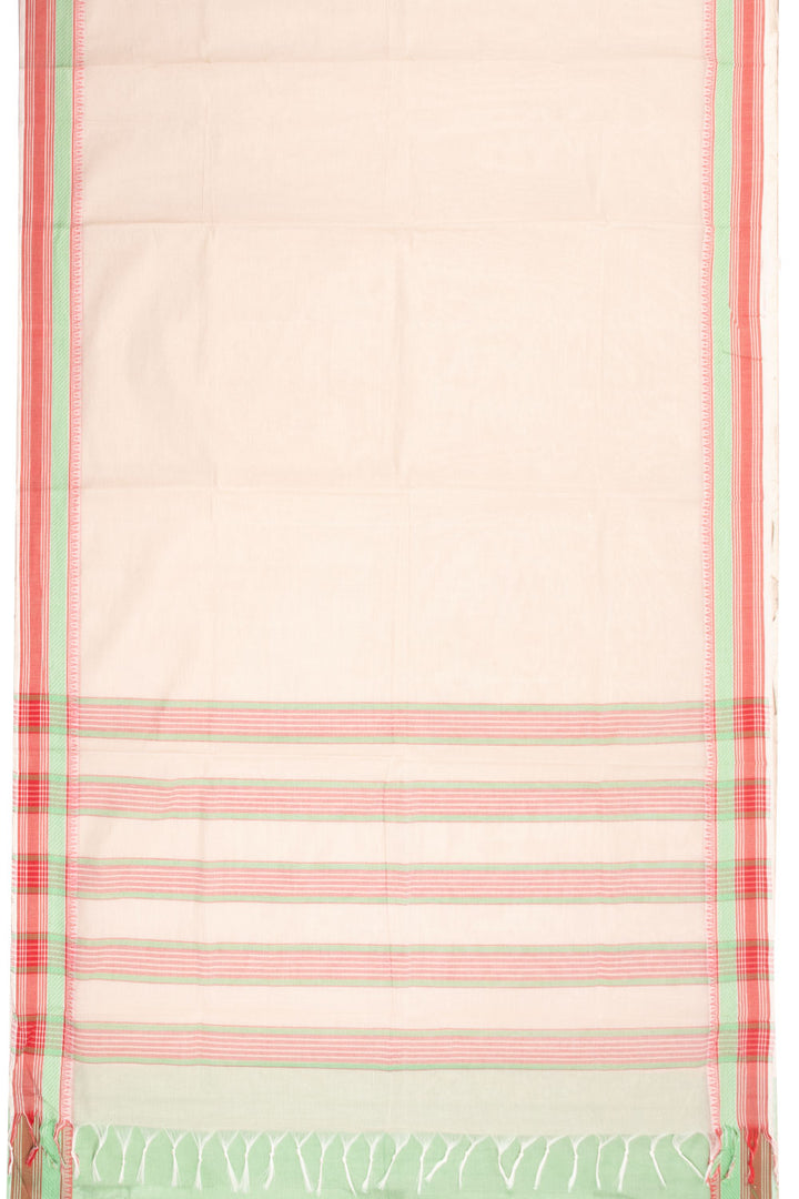 White Handloom Kanchi Cotton Saree