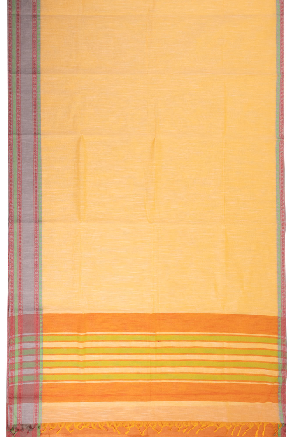 Orange Handloom Kanchi Cotton Saree 