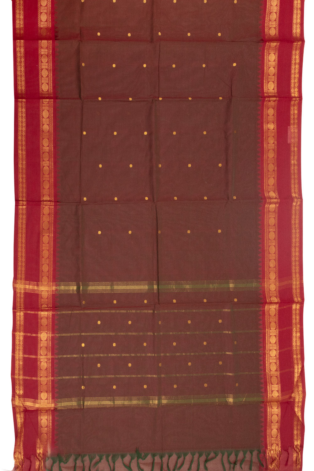 Maroon Handloom Kanchi Cotton Saree