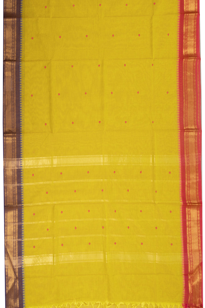 Yellow Handloom Kanchi Cotton Saree