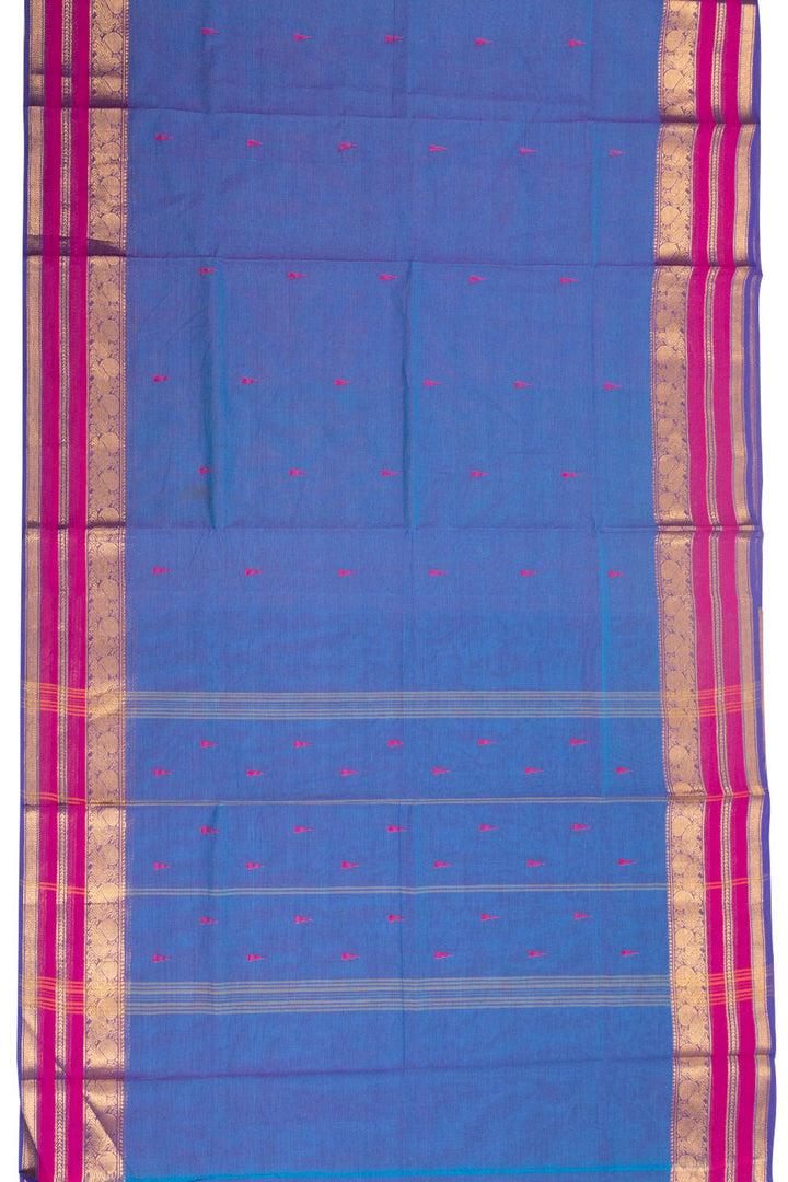 Blue Handloom Kanchi Cotton Saree