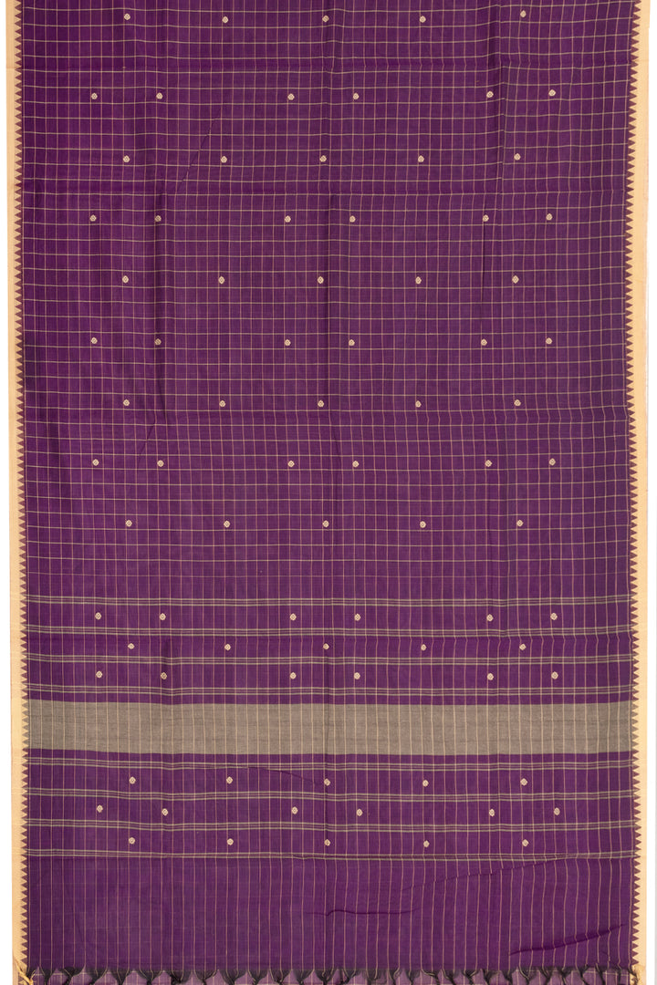 Purple Handloom Kanchi Cotton Saree 