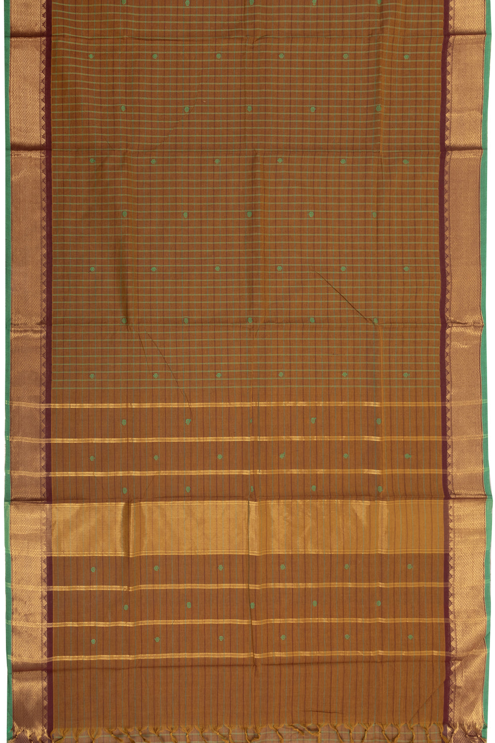 Brown Handloom Kanchi Cotton Saree