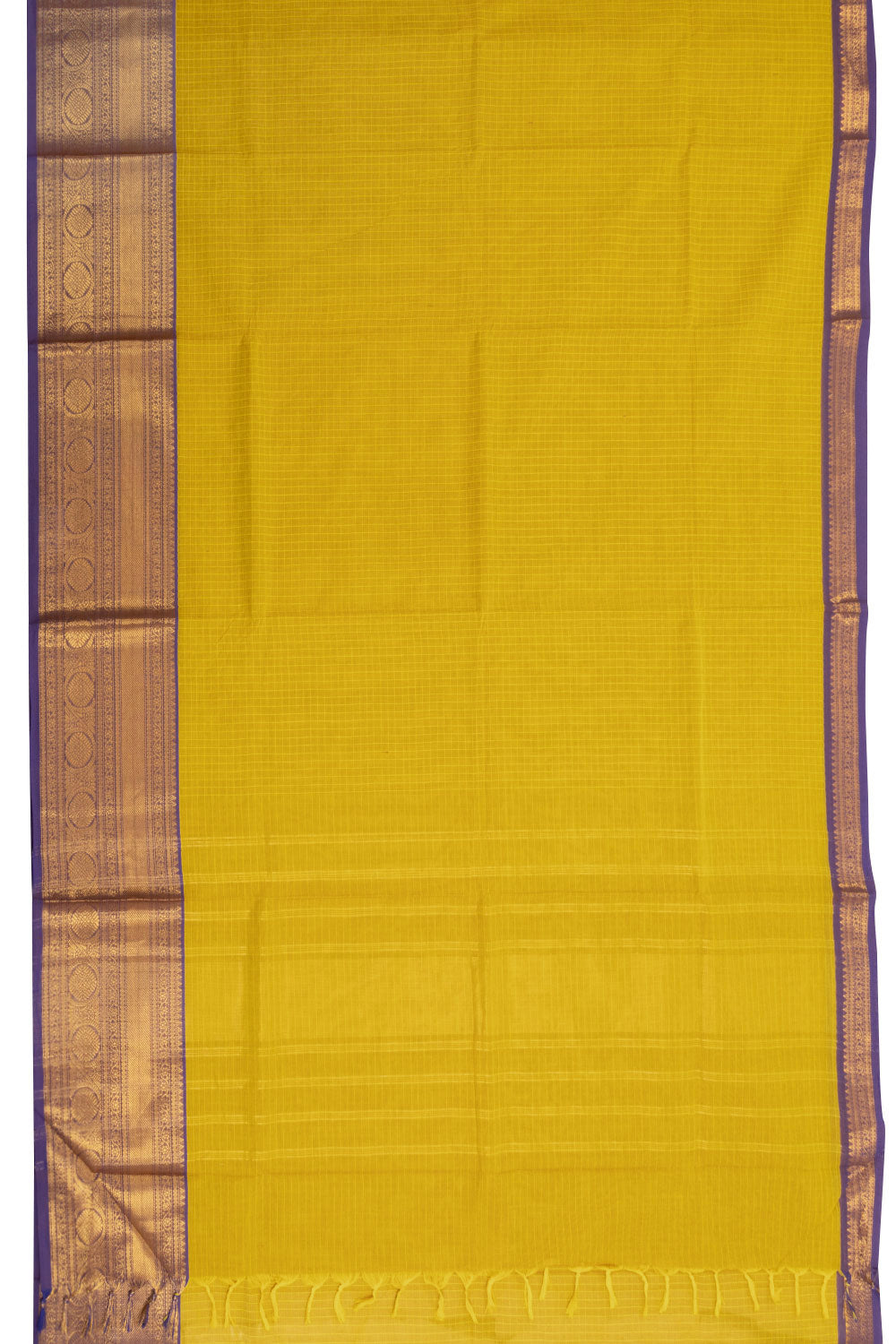 Yellow Handloom Kanchi Cotton Saree 