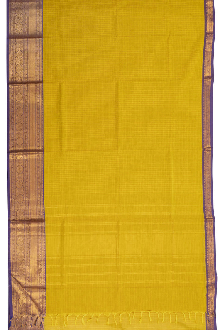 Yellow Handloom Kanchi Cotton Saree 